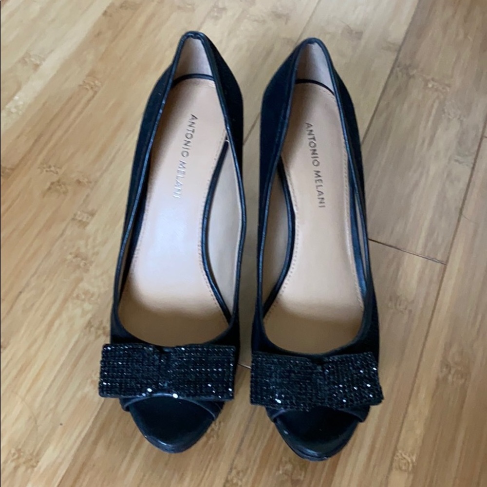Antonio Melani leather sparkle heels Sz 10